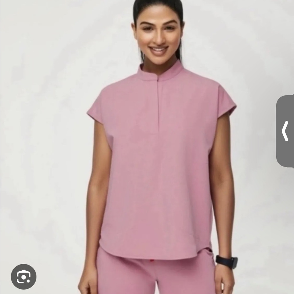 FIGS Chalk Pink Rafaela Top